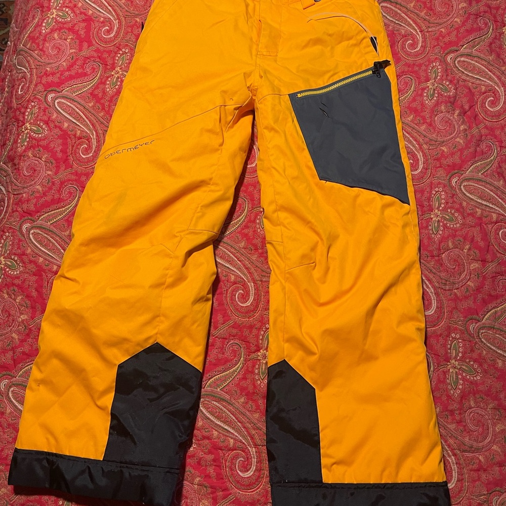 Obermeyer Bright Orange Ski Pants with Black Details